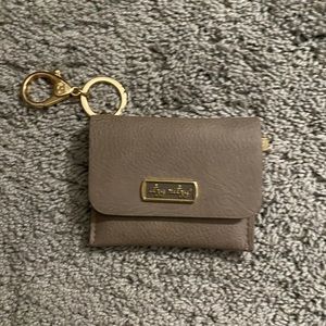 Itzy Ritzy Mini Wallet Card Holder and Key Chain Charm - Taupe